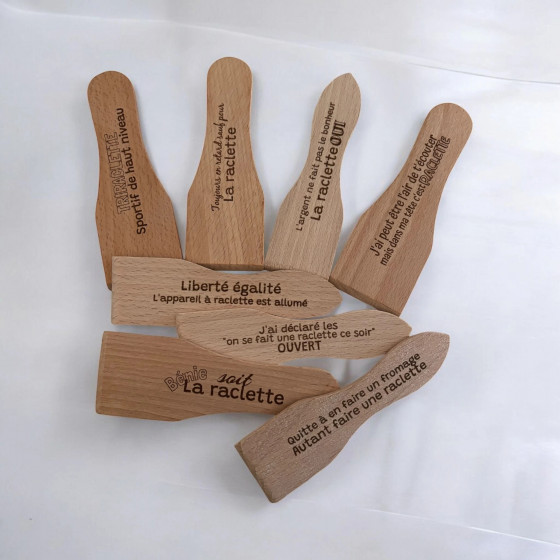 Spatule à raclette en bois personnalisée avec gravure