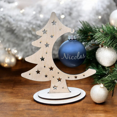 Boule de noël personnalisée et son sapin