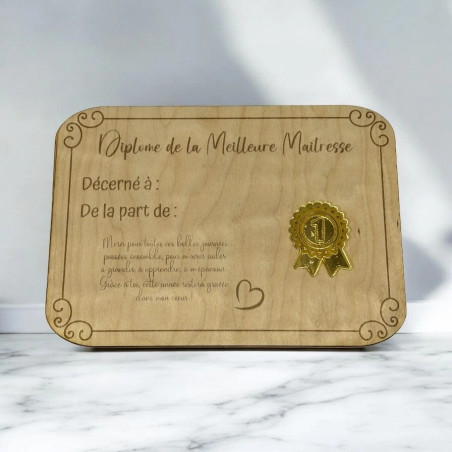 Diplôme personnalisé en bois