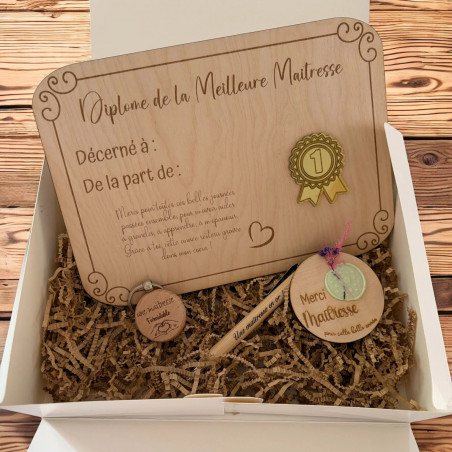 Box personnalisée merci maîtresse, maître, ATSEM ou nounou