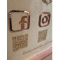 Plaque réseaux sociaux personnalisée – QR codes & acrylique miroir Plaque réseaux sociaux personnalisée – QR codes & acrylique miroir