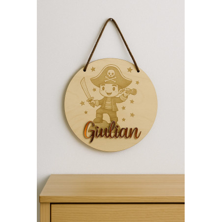 Plaque prénom personnalisée en bois – Décoration chambre bébé 18 cm