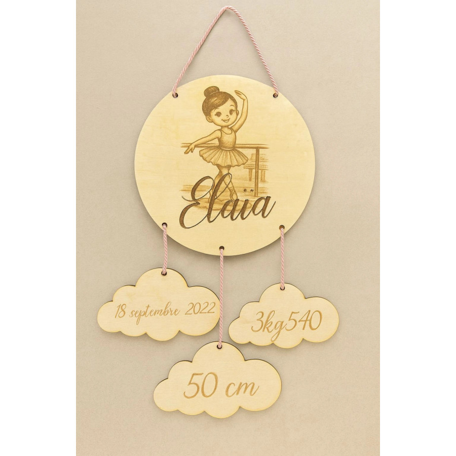 Plaque prénom bois personnalisée bébé – Décoration chambre enfant