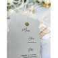 Menu de mariage découpé – Papier texturé luxe – Personnalisable