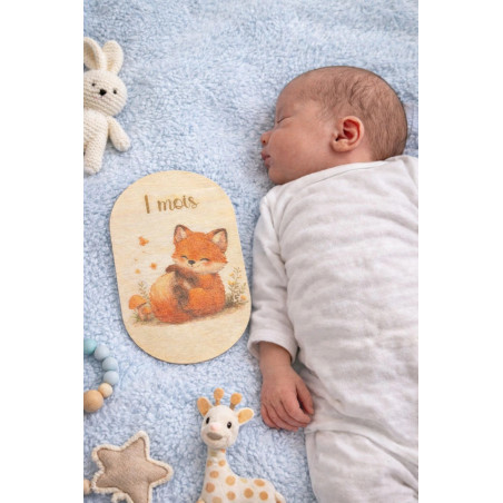 Cartes étapes bébé en bois – Petit renard