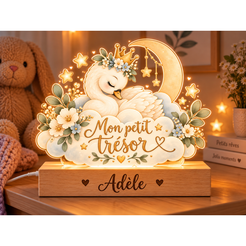Veilleuse enfant personnalisée avec prénom – Lampe de chevet LED