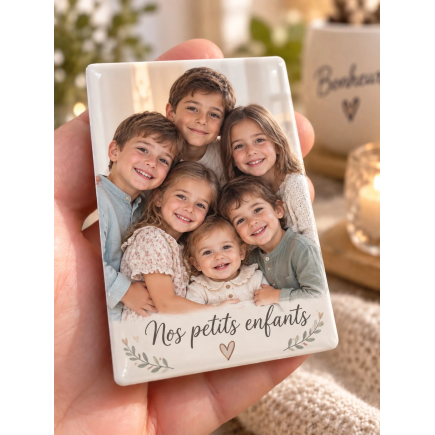 Magnet photo personnalisé en céramique – Photo et texte
